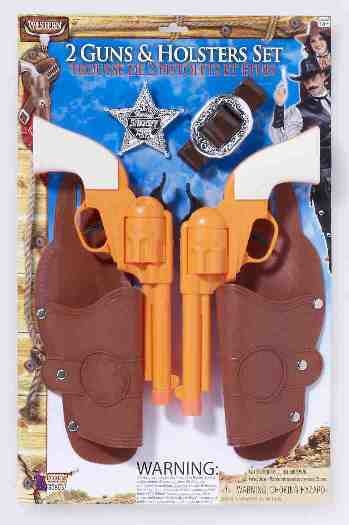 Double Holster/Gun Set with Badge