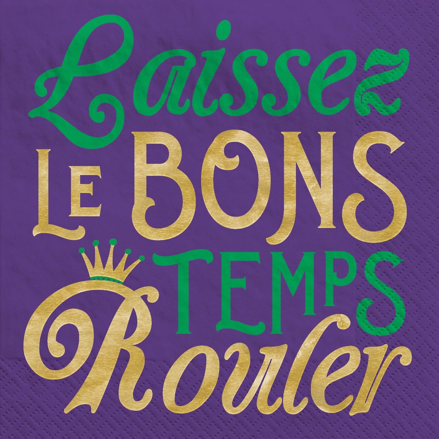 Hot-Stamped Beverage Napkins - Mardi Gras (16ct.)