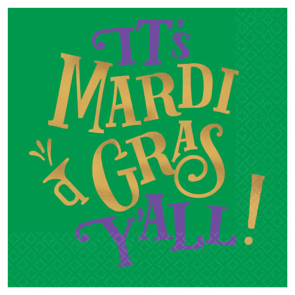 Beverage Napkins: It's Mardi Gras Y'all (16ct.)