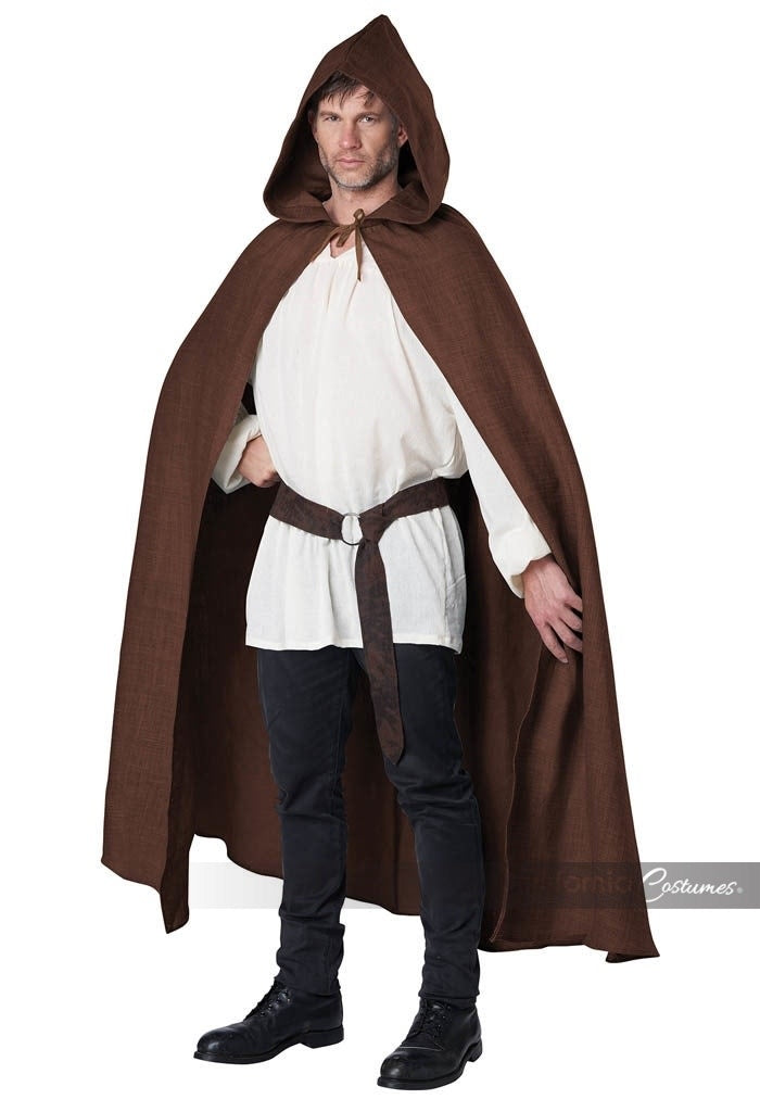 Adult Hooded Cloak: Brown - O/S