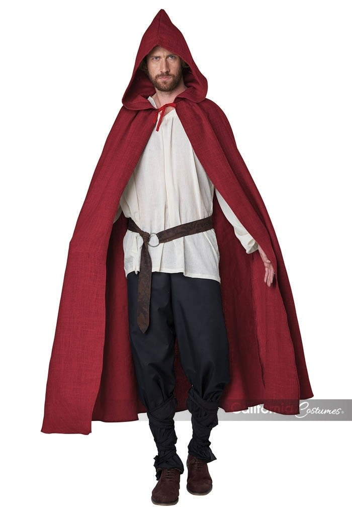 Adult Hooded Cloak: Burgundy - O/S