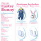 A visual guide of everything that is included in this adult bunny costume.