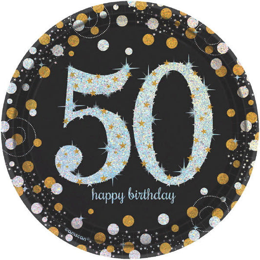 7" Plates - 50th Sparkling Celebration (8ct.)