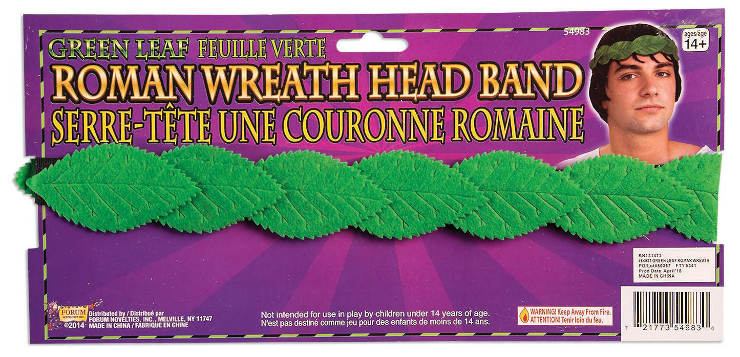 Roman Green Leaf Wreath Head Band