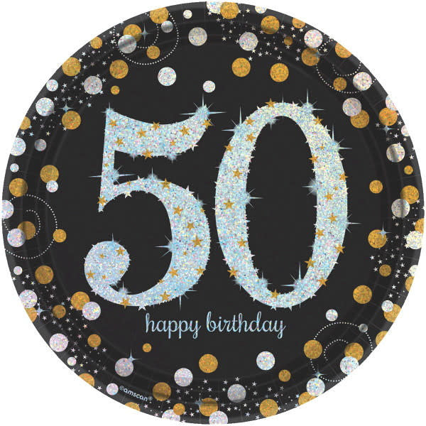 9" Plates - 50th Sparkling Celebration (8ct.)