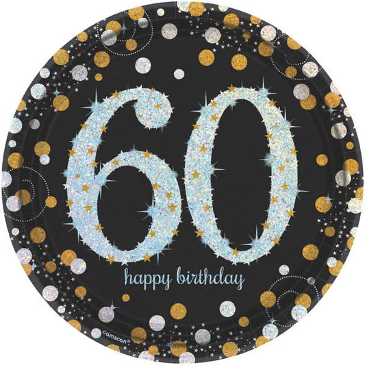 9" Plates - 60th Sparkling Celebration (8ct.)