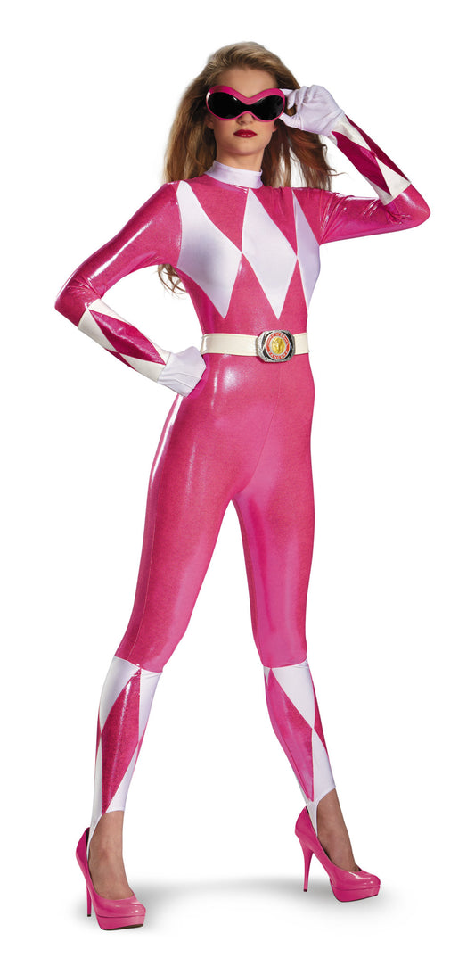 Women's Pink Power Ranger Sassy Bodysuit