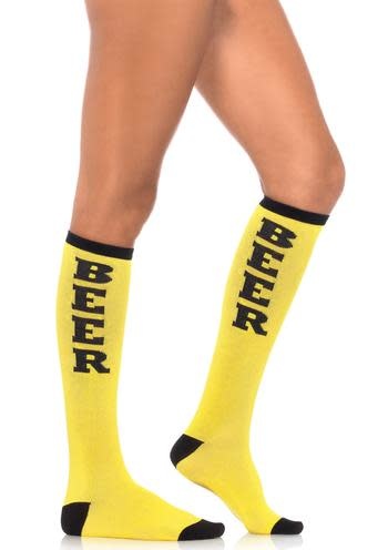 Beer Time Socks - Yellow/Black