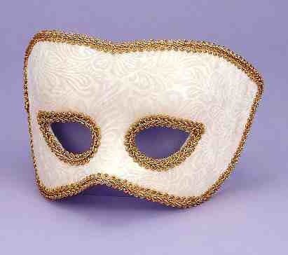 Carnival Style Half Mask: Beige