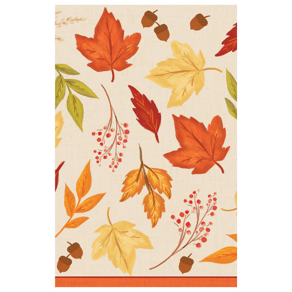 Plastic Table Cover (54"x102") - Fall Foliage