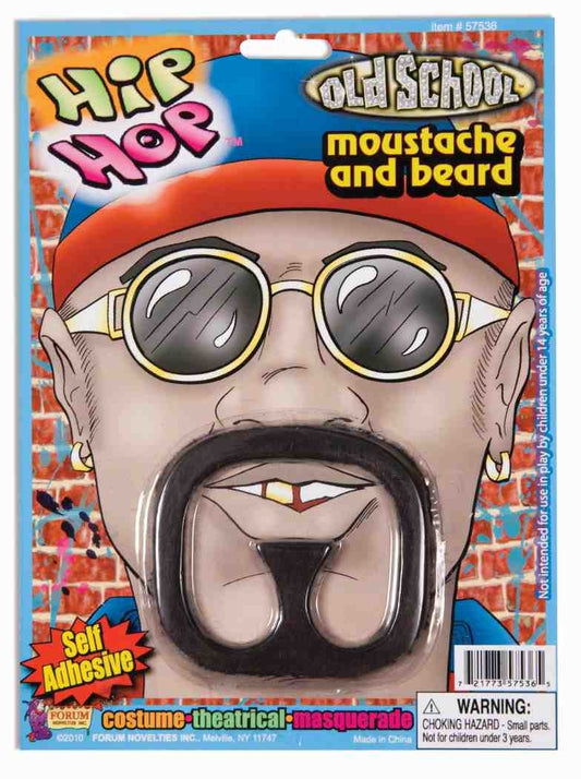 Rap Star Moustache & Beard: Black