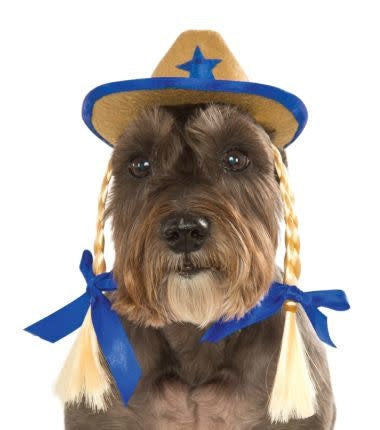 Cowgirl Hat w/ Braids: Pet Costume