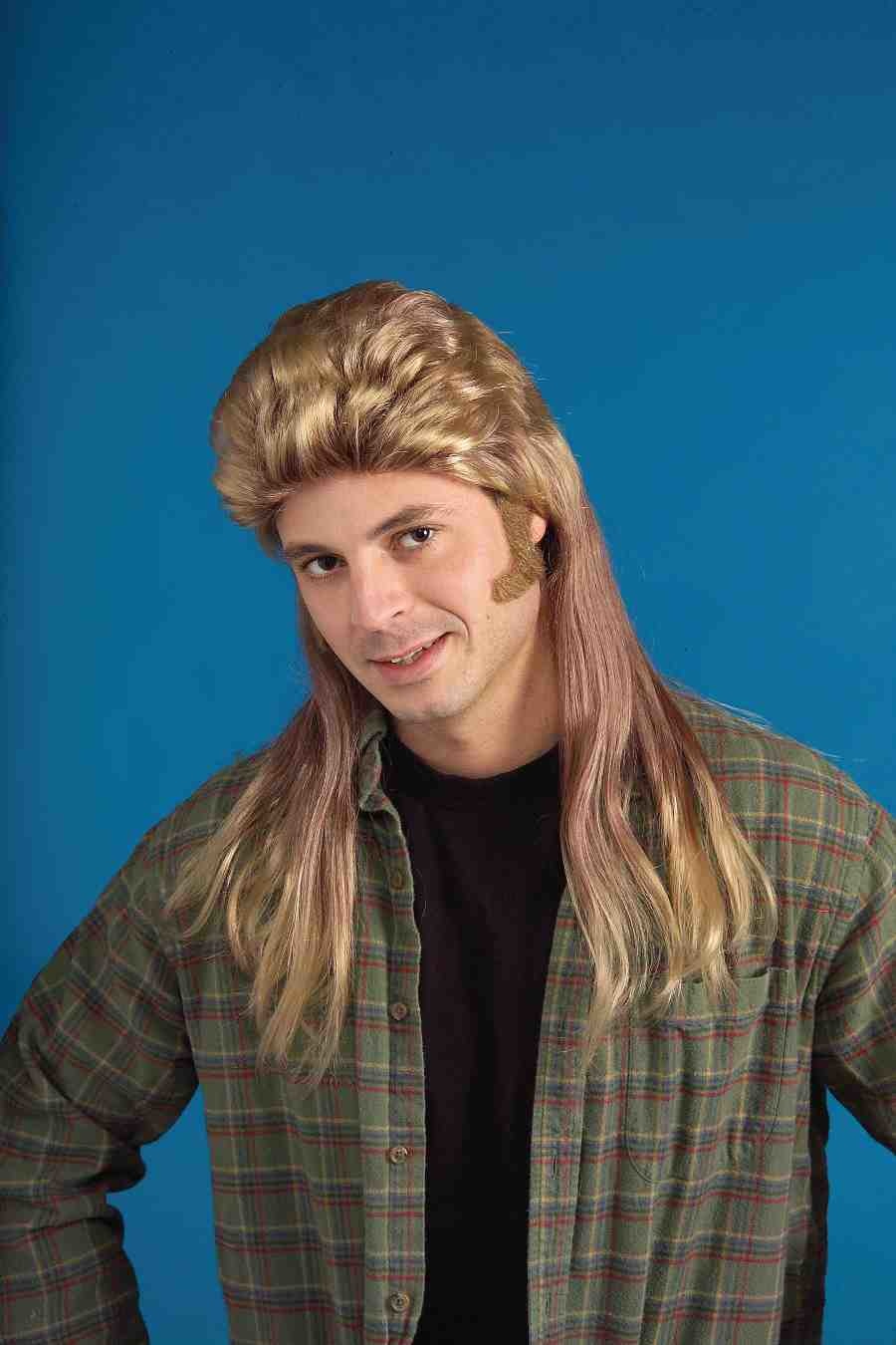 80's Long Mullet Wig: Blonde