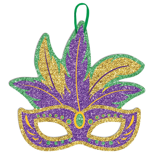 Economy Glitter Sign: Mardi Gras Mask