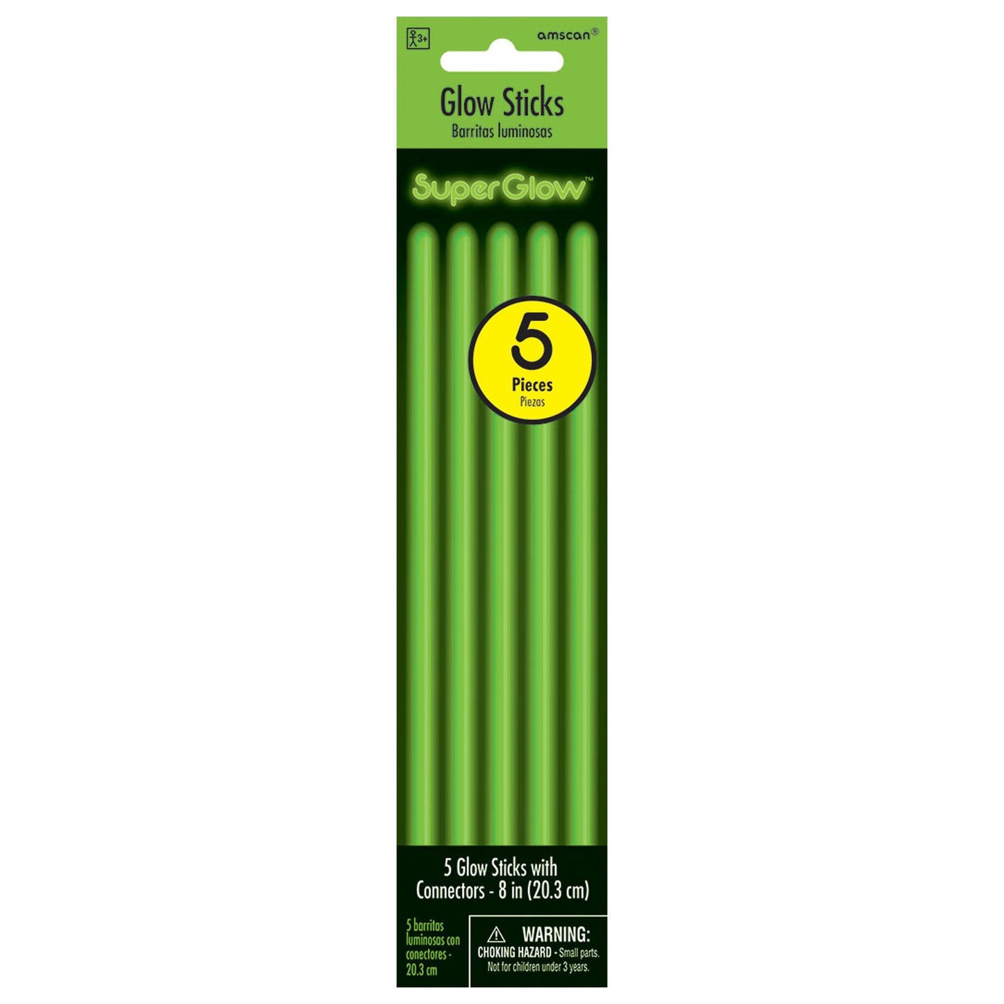 8" Glow Sticks: Green (5ct.)