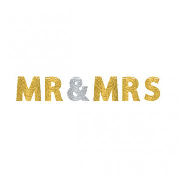 Glitter Letter Banner - Mr. & Mrs.