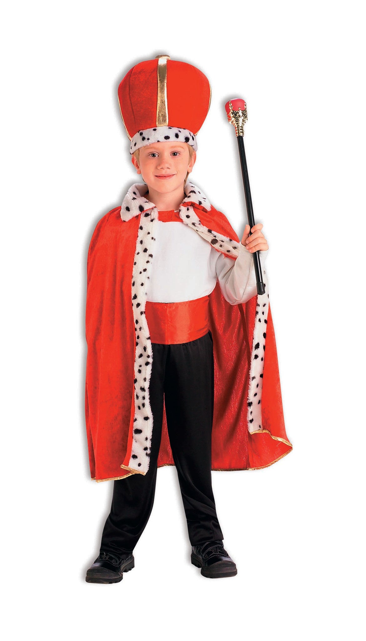 Kid's King Robe & Crown Set: Red - Standard