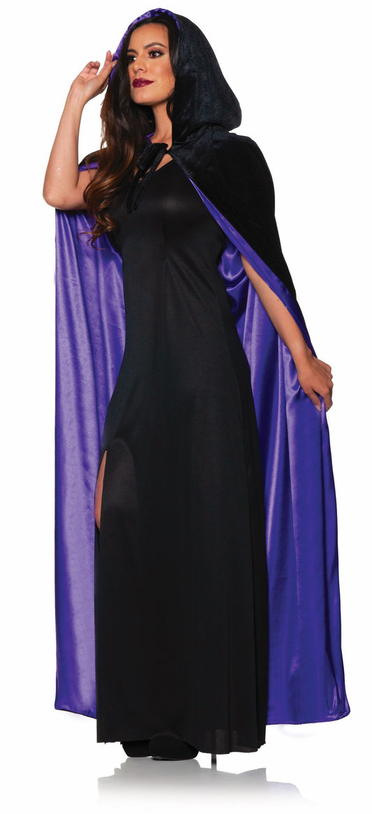 Women's Promotional Hooded Velvet Cape: Purple - O/S