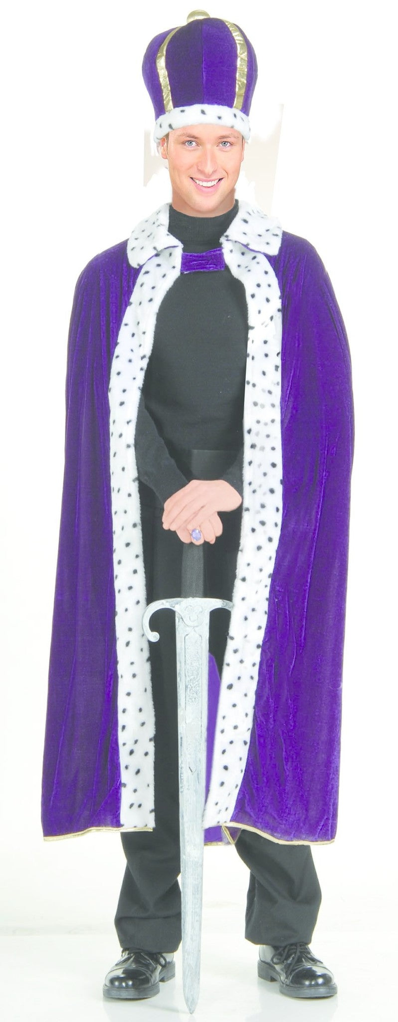Adult King Robe & Crown Set: Purple - Standard