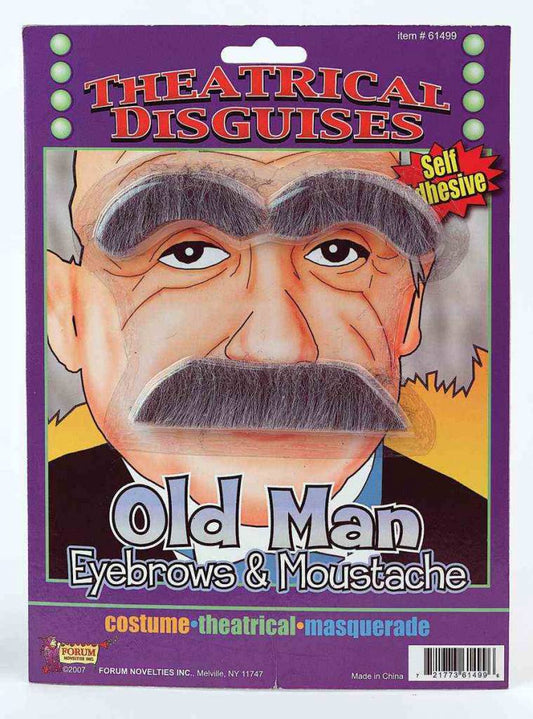 Old Man Eyebrow & Moustache: Grey