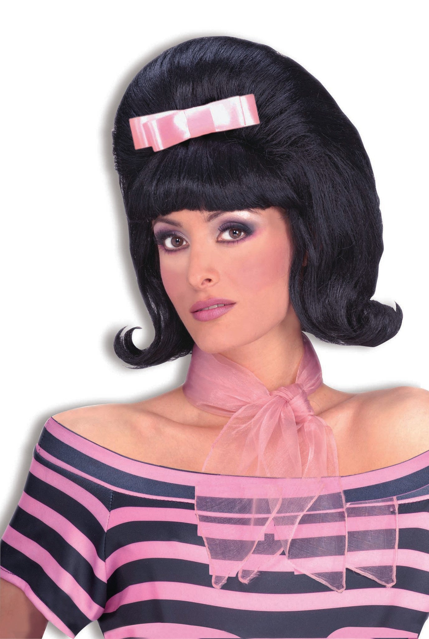 Adult Black 50 s Bouffant Wig for Women Johnnie Brocks