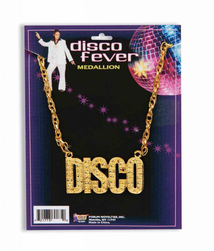 70's Disco Pendant Necklace: Gold