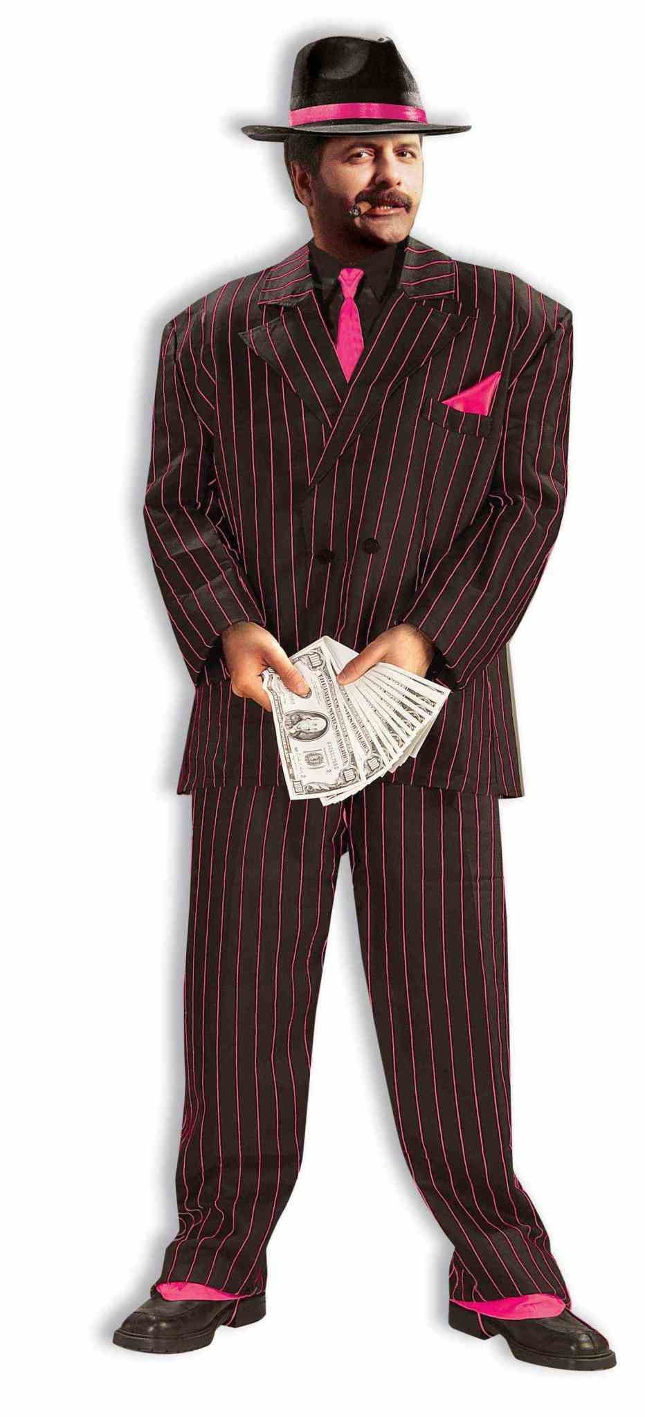 Men's Plus Size Jazzy Pink Gangster Suit Costume