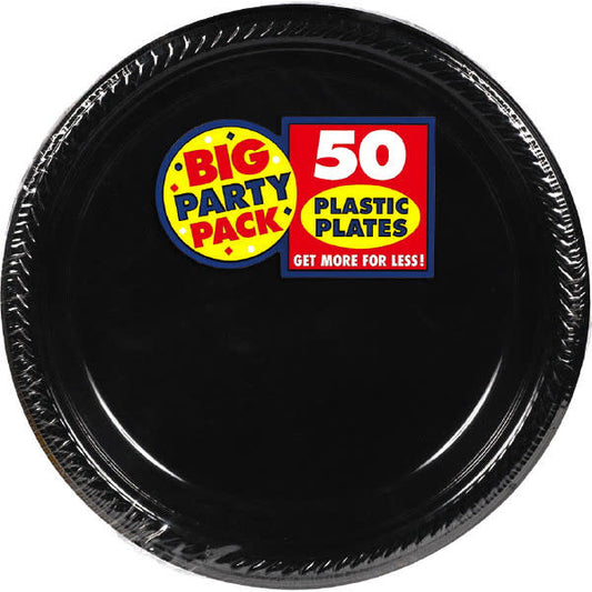 7" Plastic Plates (50ct.): Black
