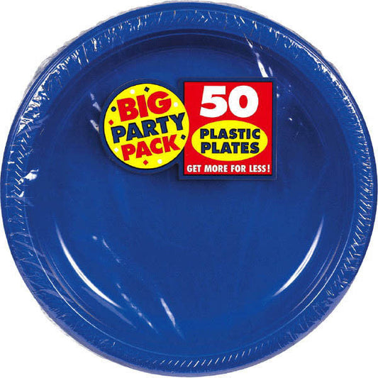 7" Plastic Plates (50ct.): Royal Blue