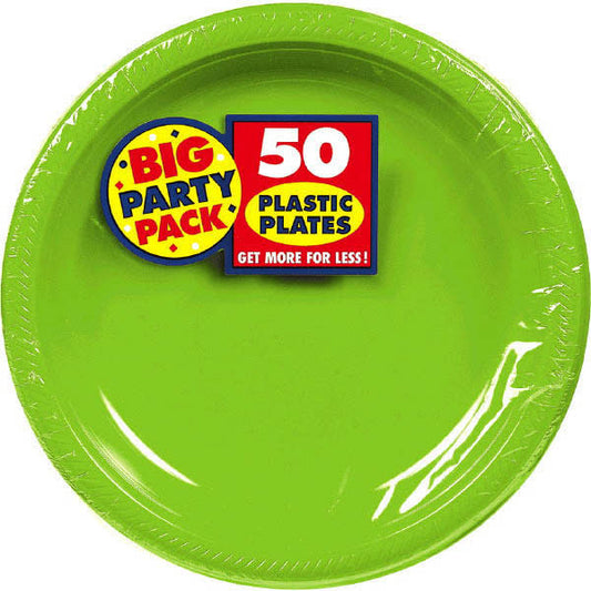 7" Plastic Plates (50ct.): Kiwi Green