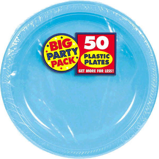 7" Plastic Plates (50ct.): Caribbean Blue
