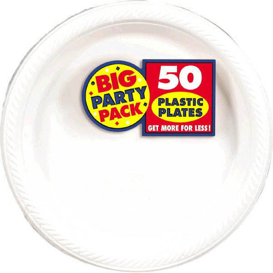 10" Plastic Plates (50ct.): White