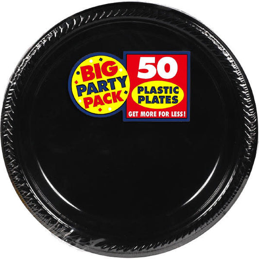 10" Plastic Plates (50ct.): Black
