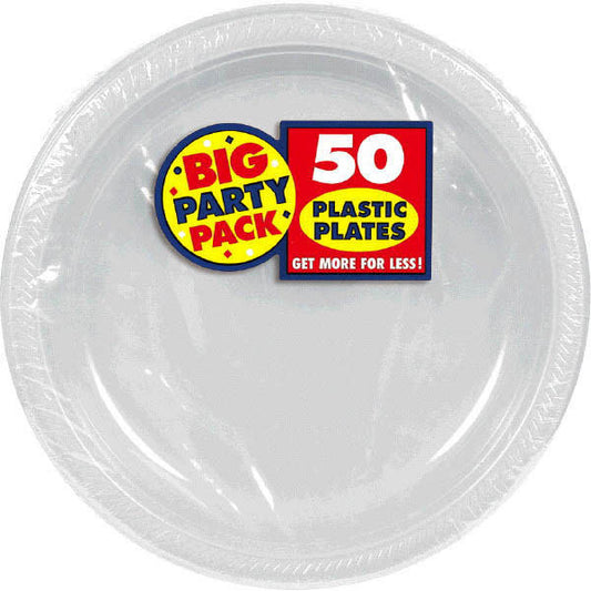 10" Plastic Plates (50ct.): Silver