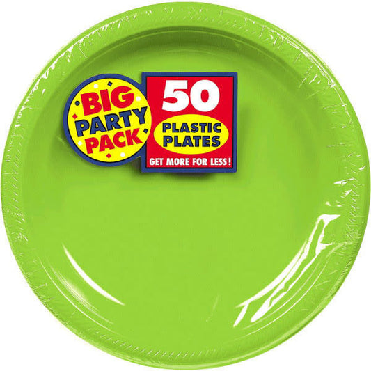 10" Plastic Plates (50ct.): Kiwi Green