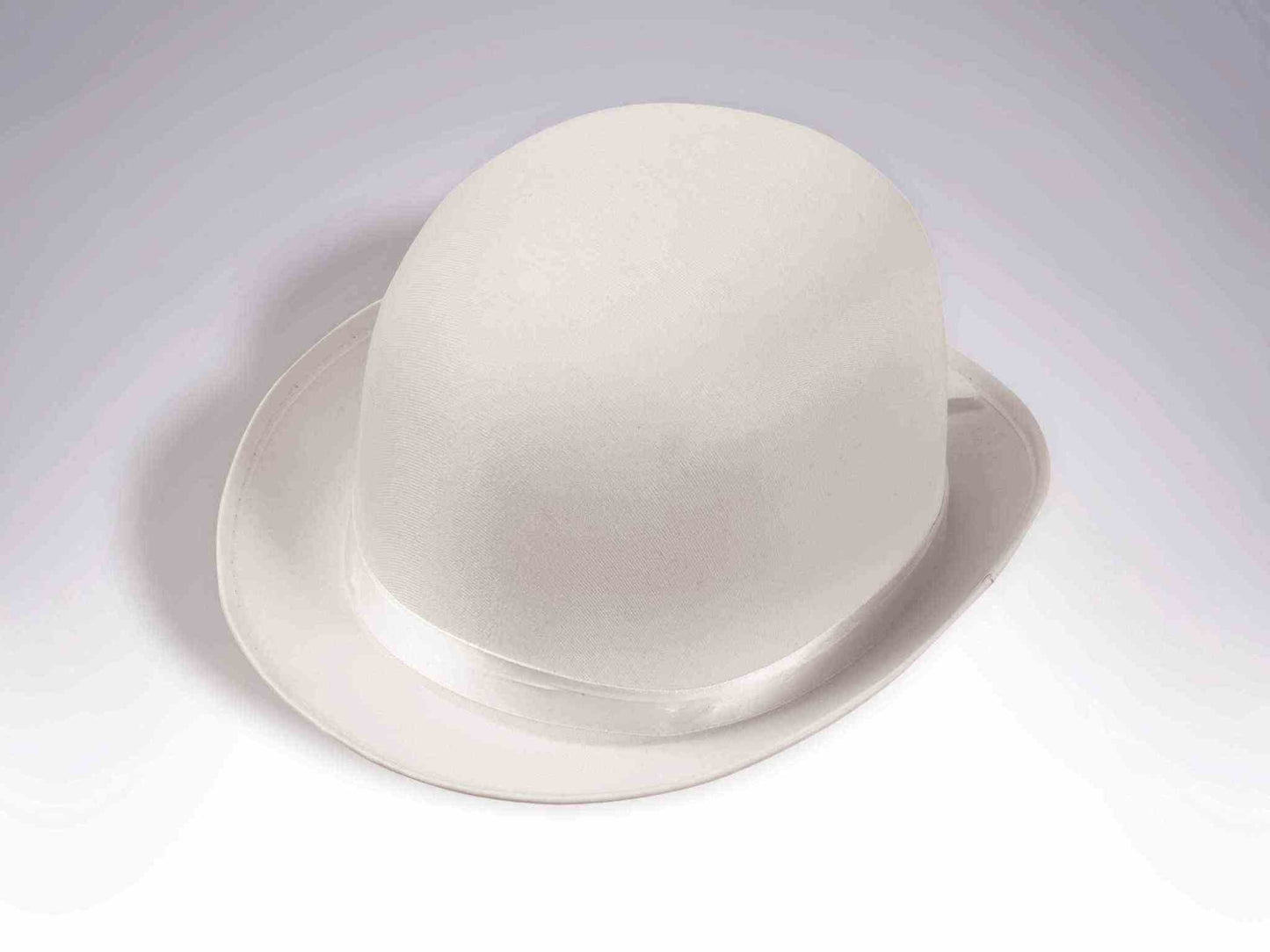 Deluxe Satin Derby Hat: White