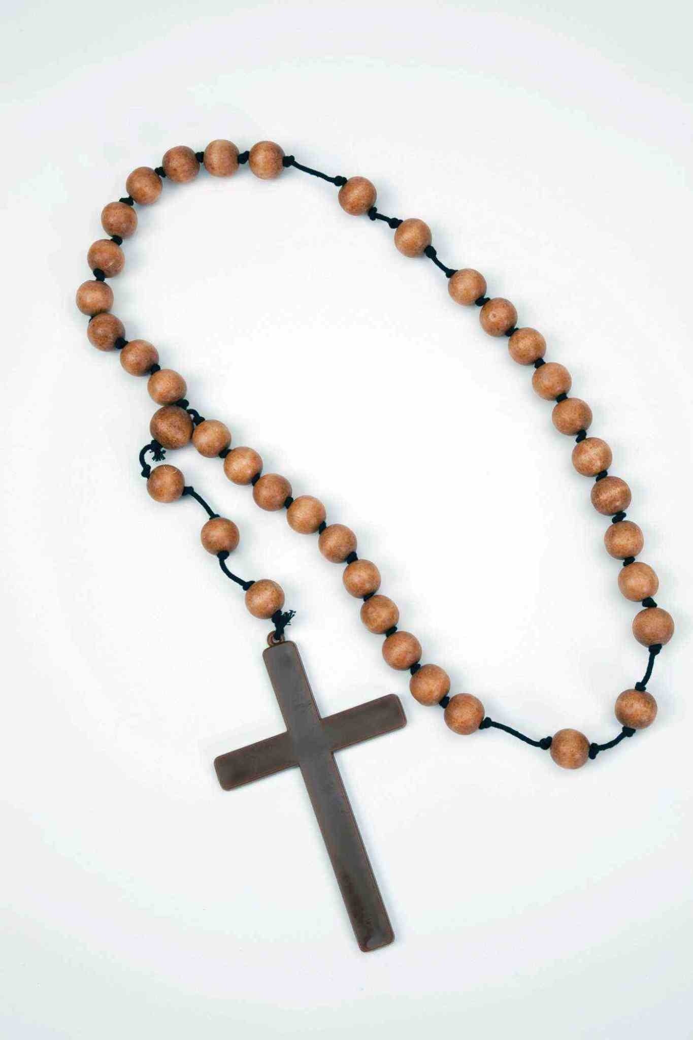 Monk Beads with Wooden Cross