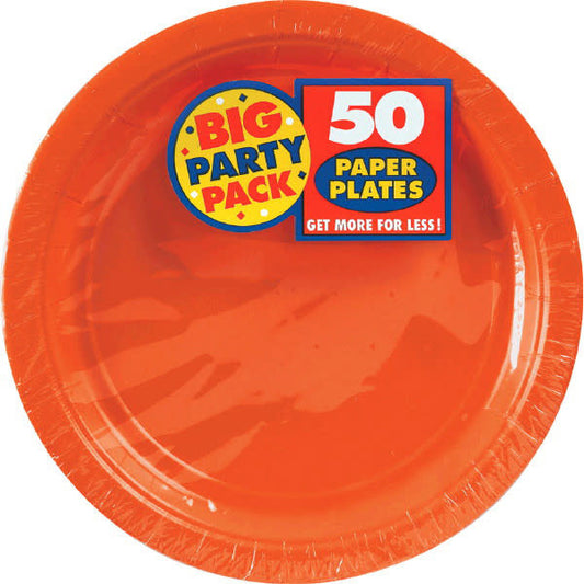 7" Paper Plates: Orange (50ct.)