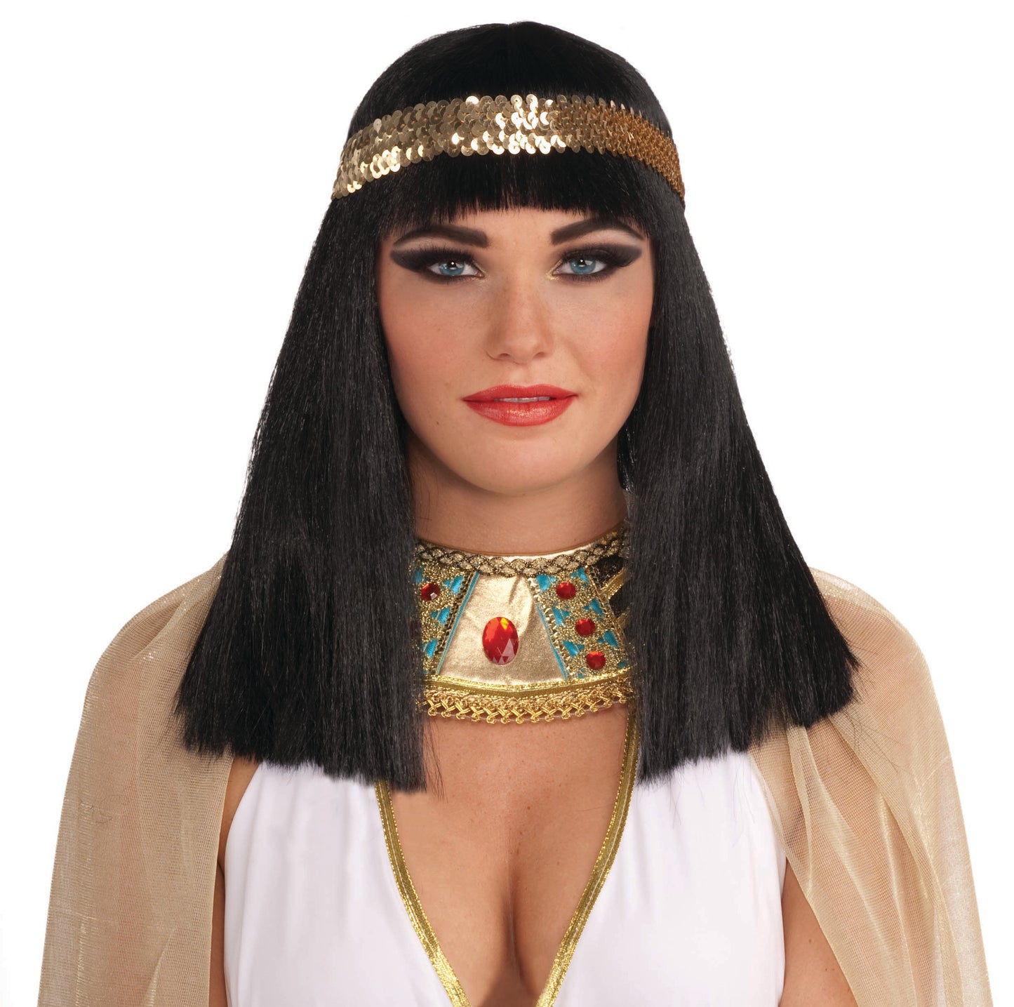 Adult Black Cleopatra Wig w/ Headband
