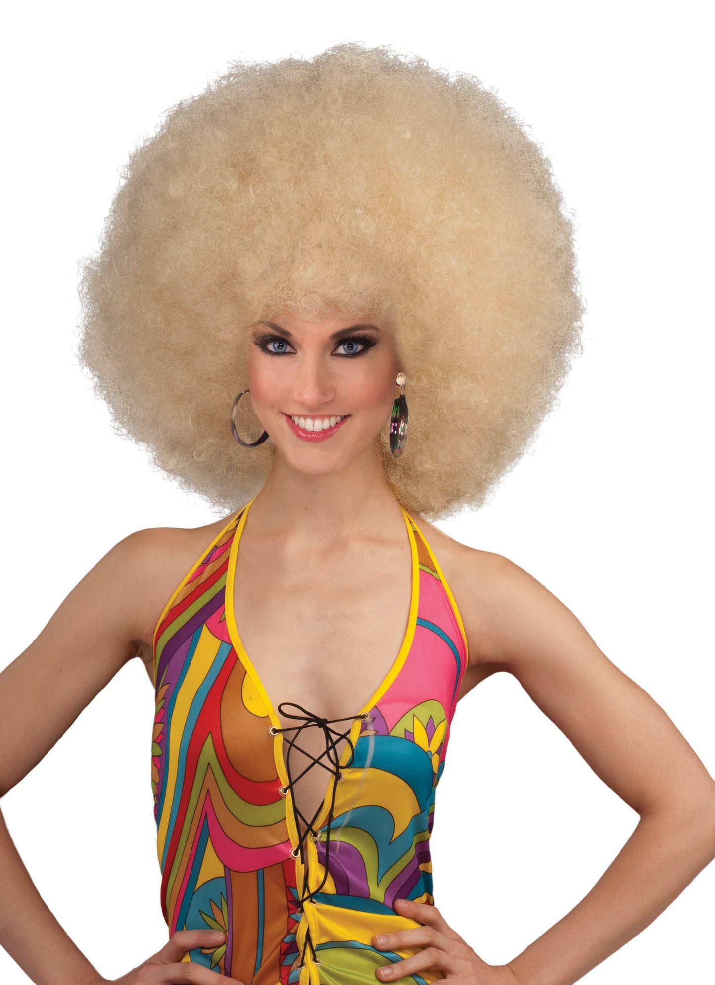 Deluxe Mega Fro Wig (Afro): Blonde