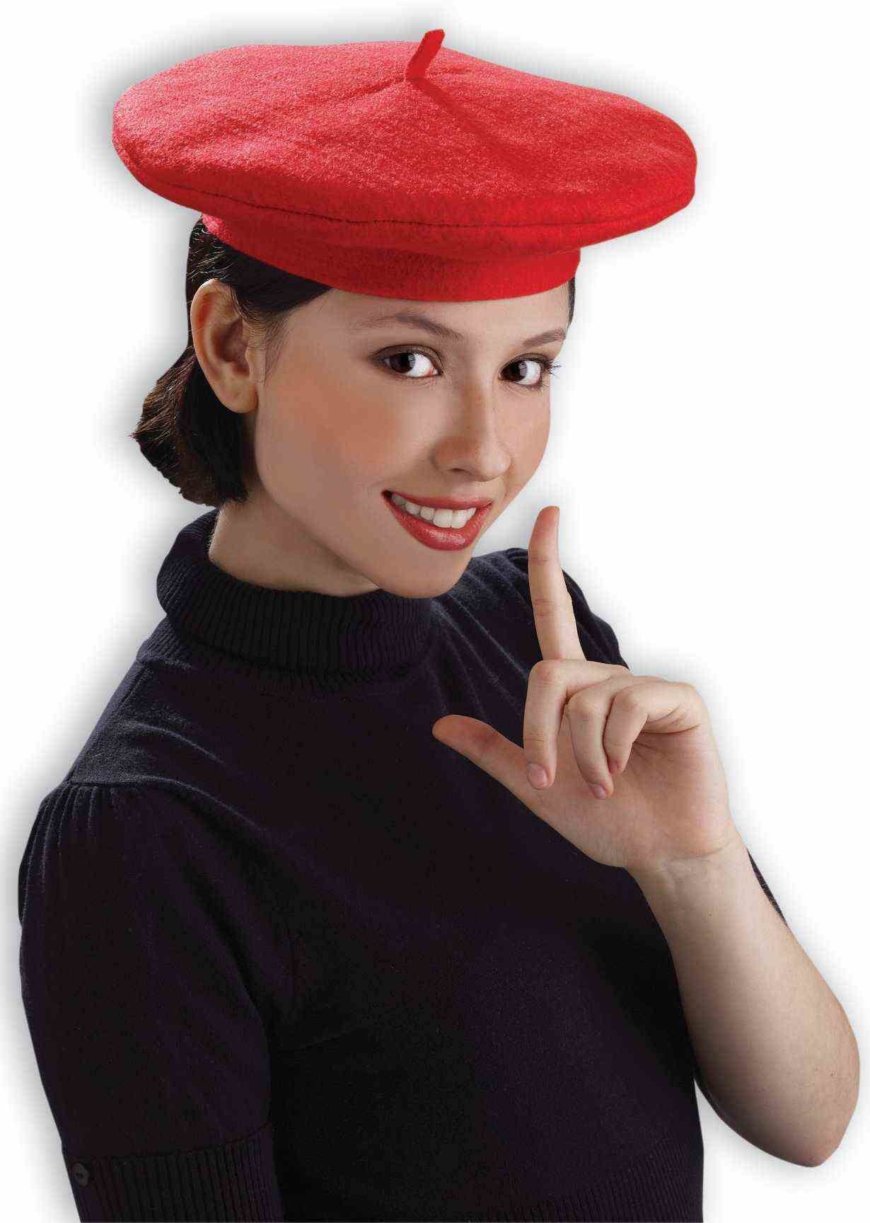 French Beret Hat: Red