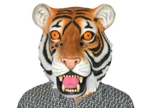 Deluxe Latex Animal Mask: Tiger