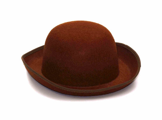 Steampunk Derby Felt Hat: Brown