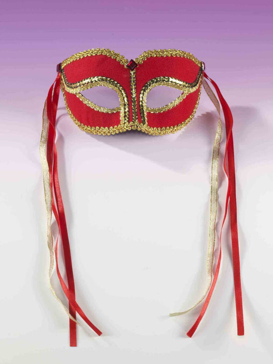 Venetian Half Mask: Red (SRF-016)
