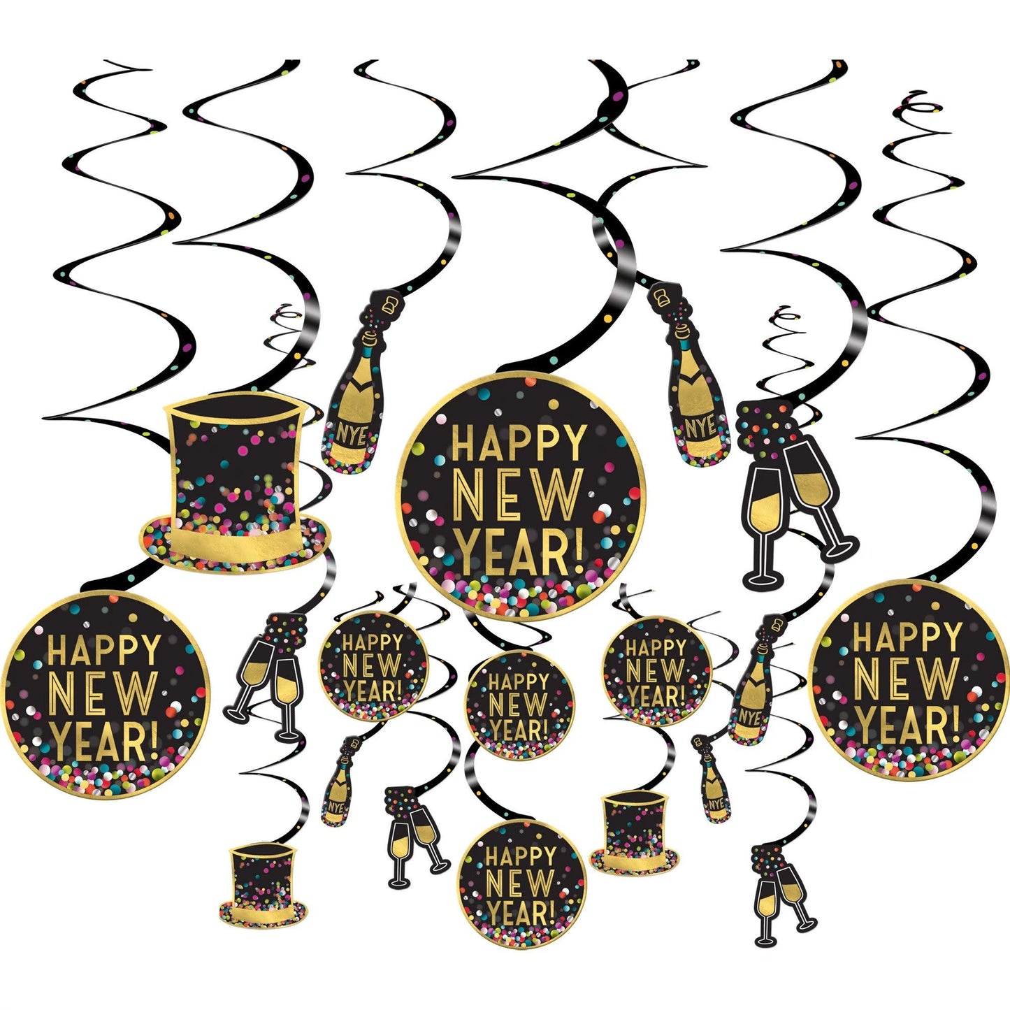 New Years Swirls: Colorful Confetti (30pcs.)