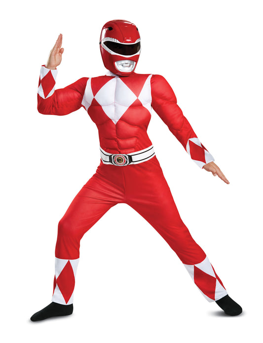 Kids Red Ranger w/ Muscle Costume