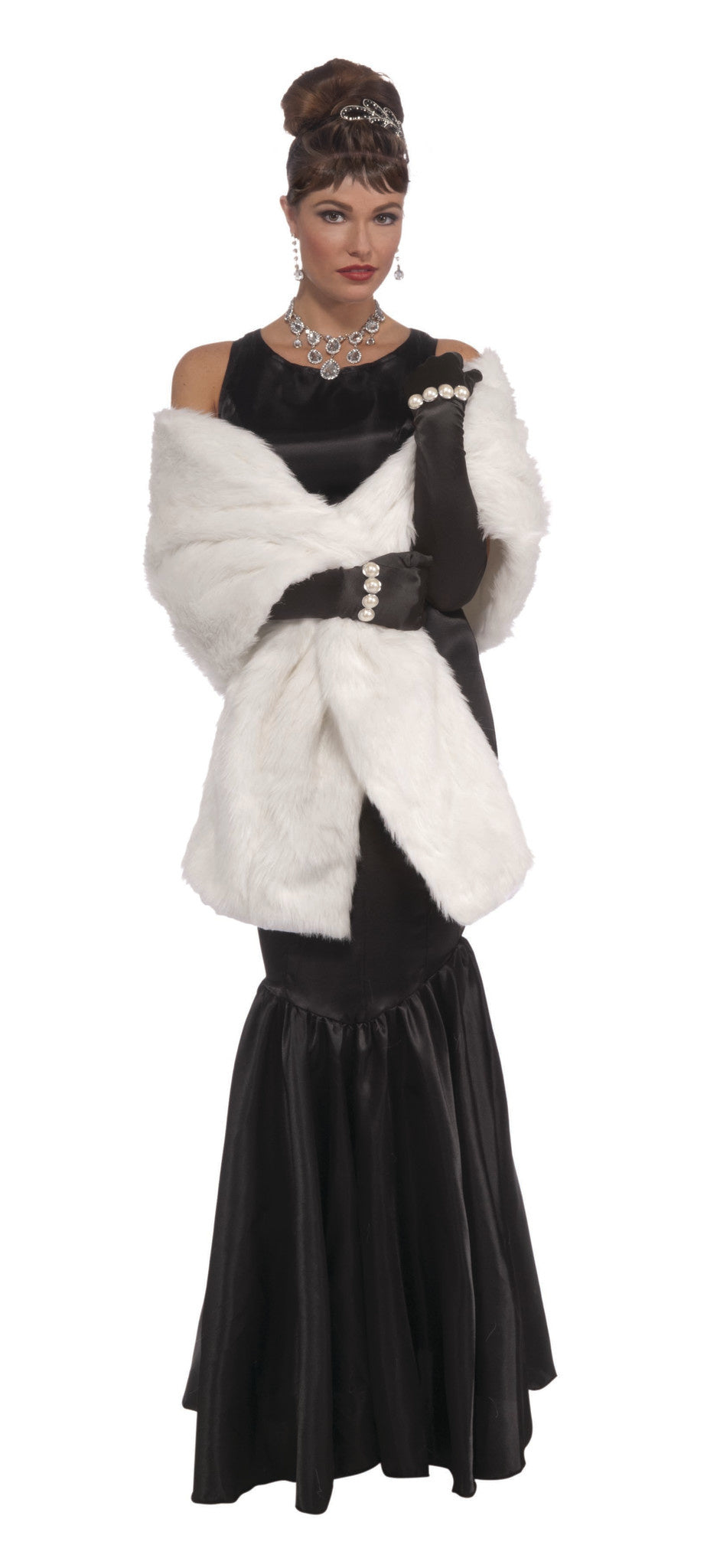 Vintage Hollywood: Faux Mink Stole - White