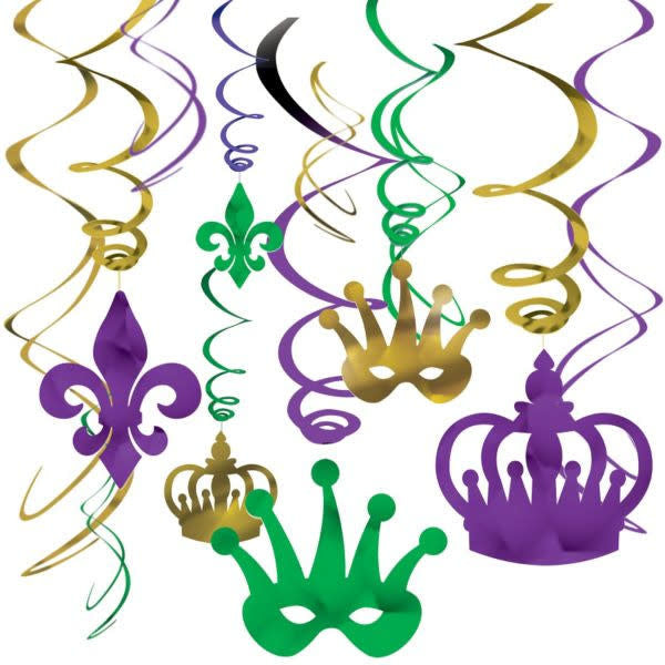 Mardi Gras Foil Swirl Decor