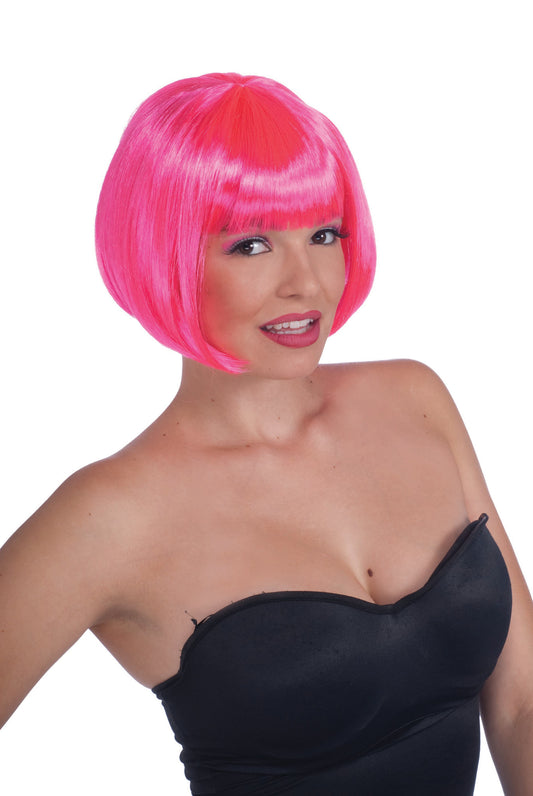 Adult Sassy Bob Wig: Neon Pink