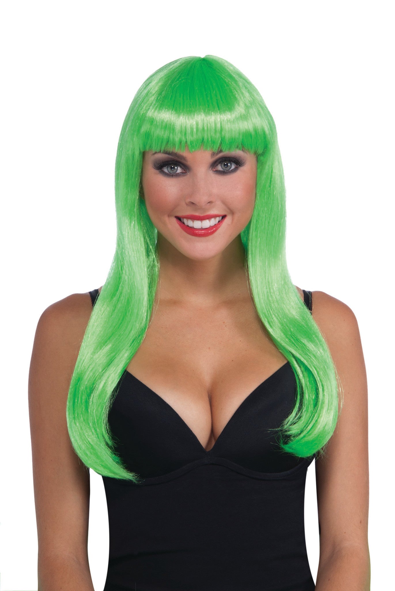 Adult Sassy Long Wig: Neon Green